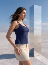 Navy Buckled Corset Camisole