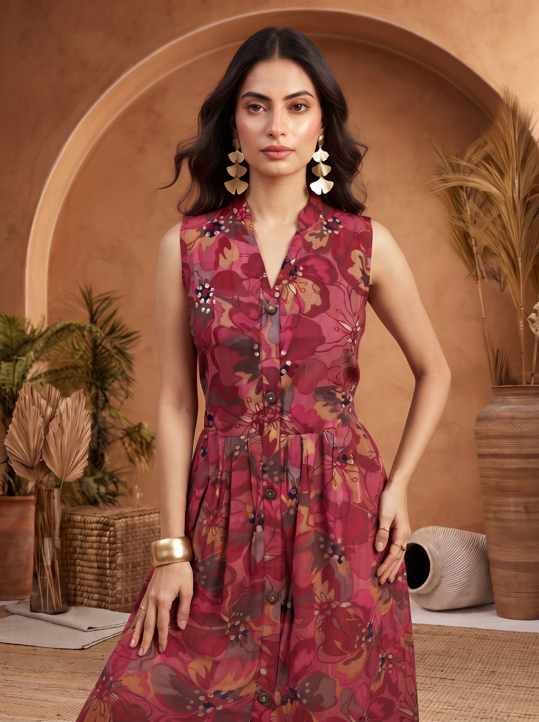Maroon Faye Dress