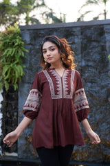 Brown Ananya Top