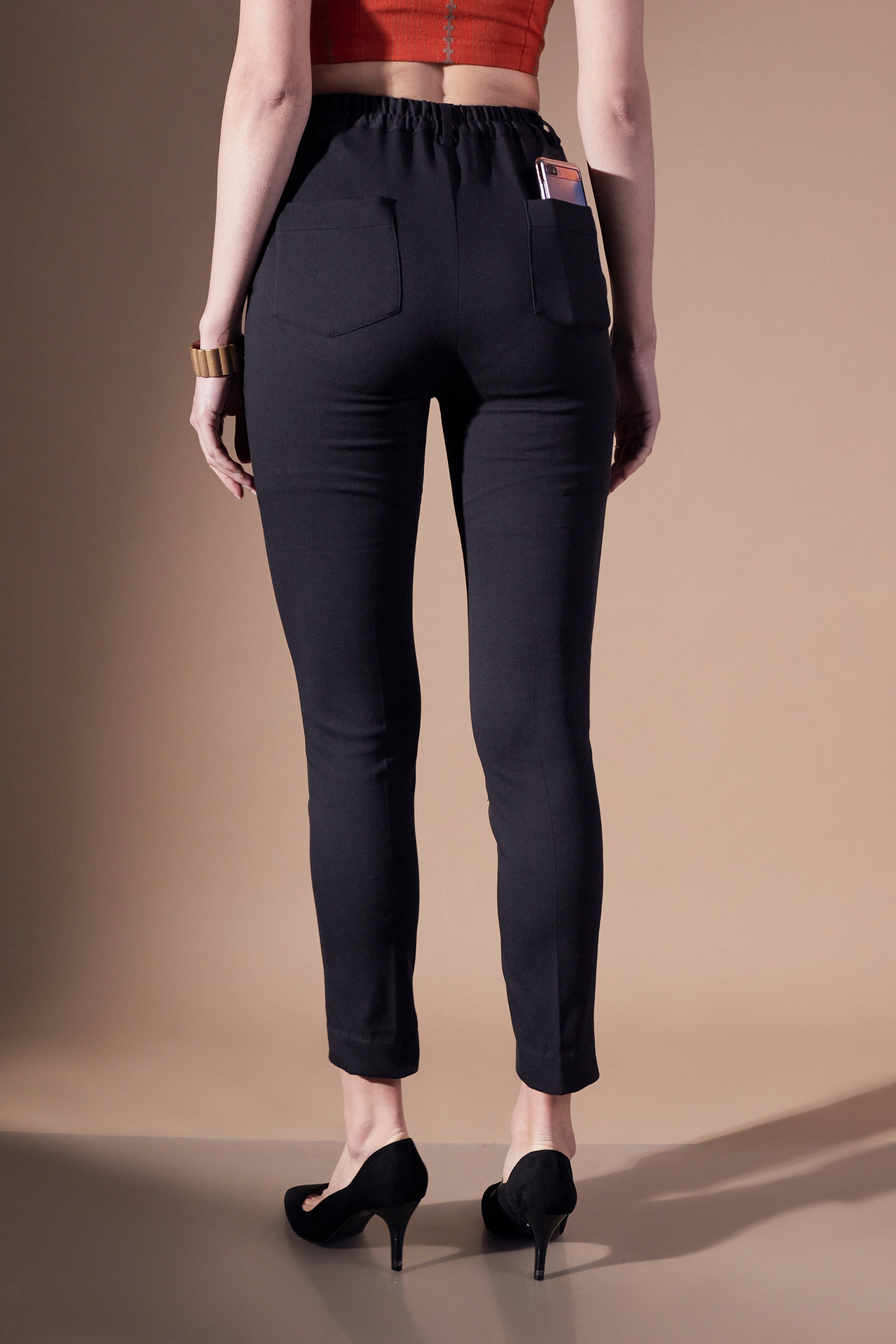 Shop Luxury Black Lycra Pants for Women - Mamicha