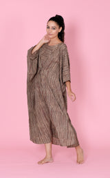 Shop Plus Size Kaftan Dress Crepe Silk 3/4 Sleeve - Mamicha