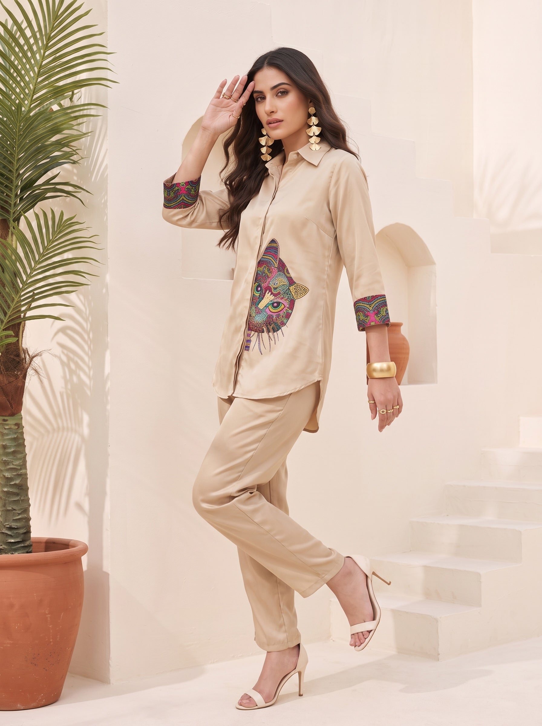 Beige Naira Co-ord Set
