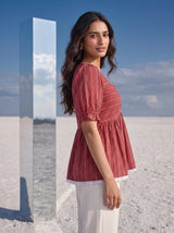 Ruby Stripe Ruffle Top
