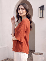 Terracotta Flutter Top
