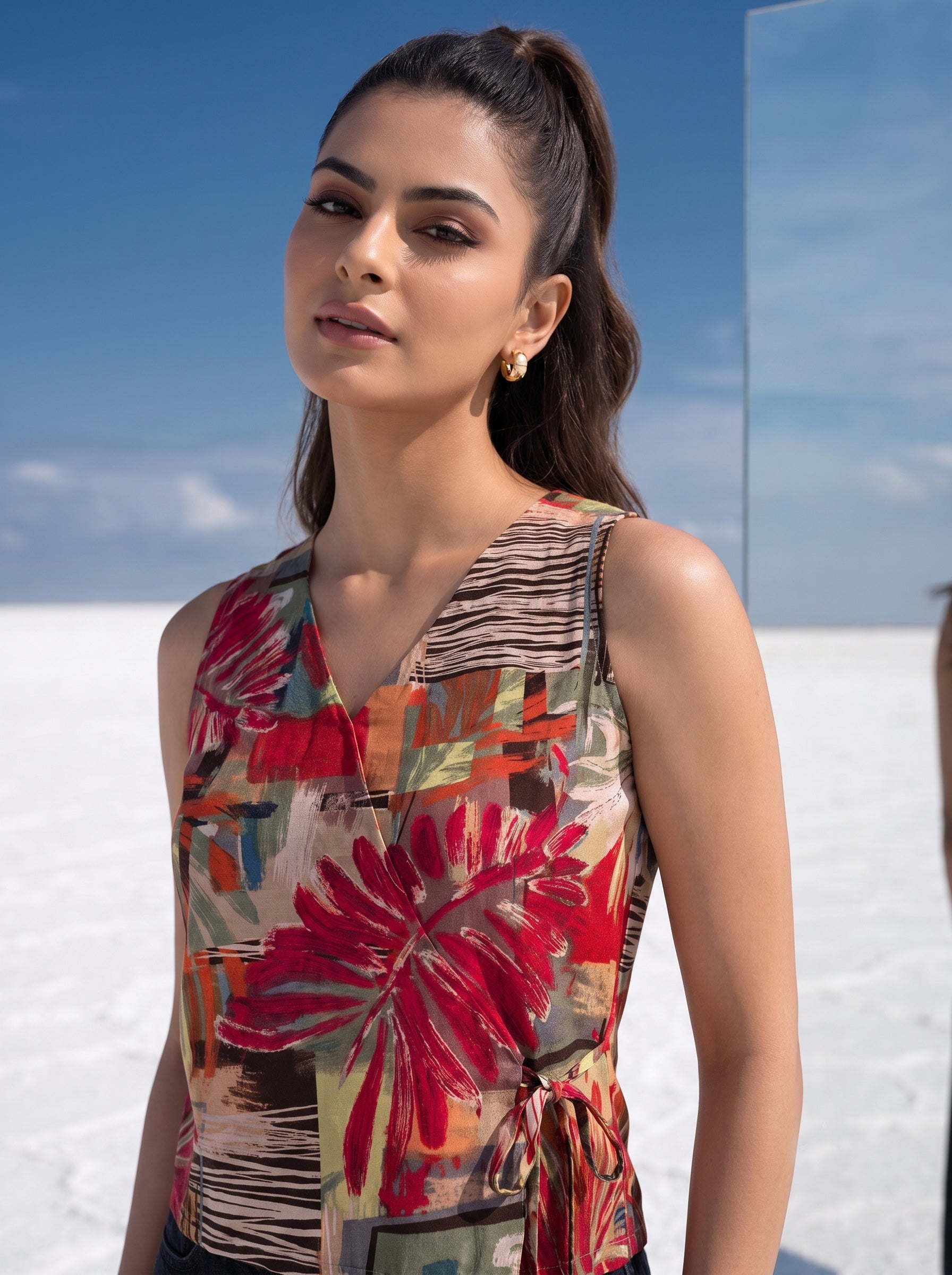 Tropic Oasis Wrap Top
