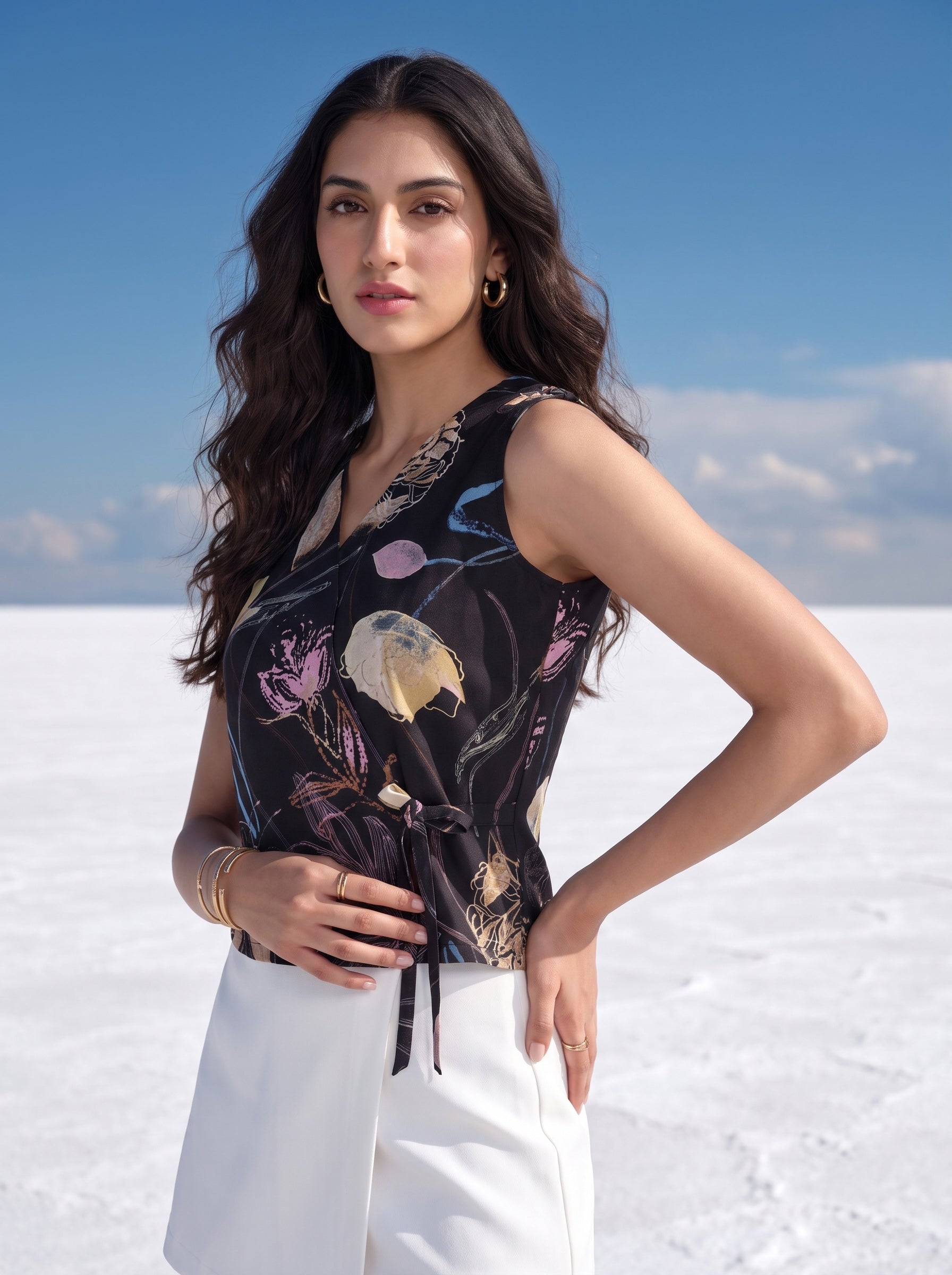 Rayon Noir Botanical Top