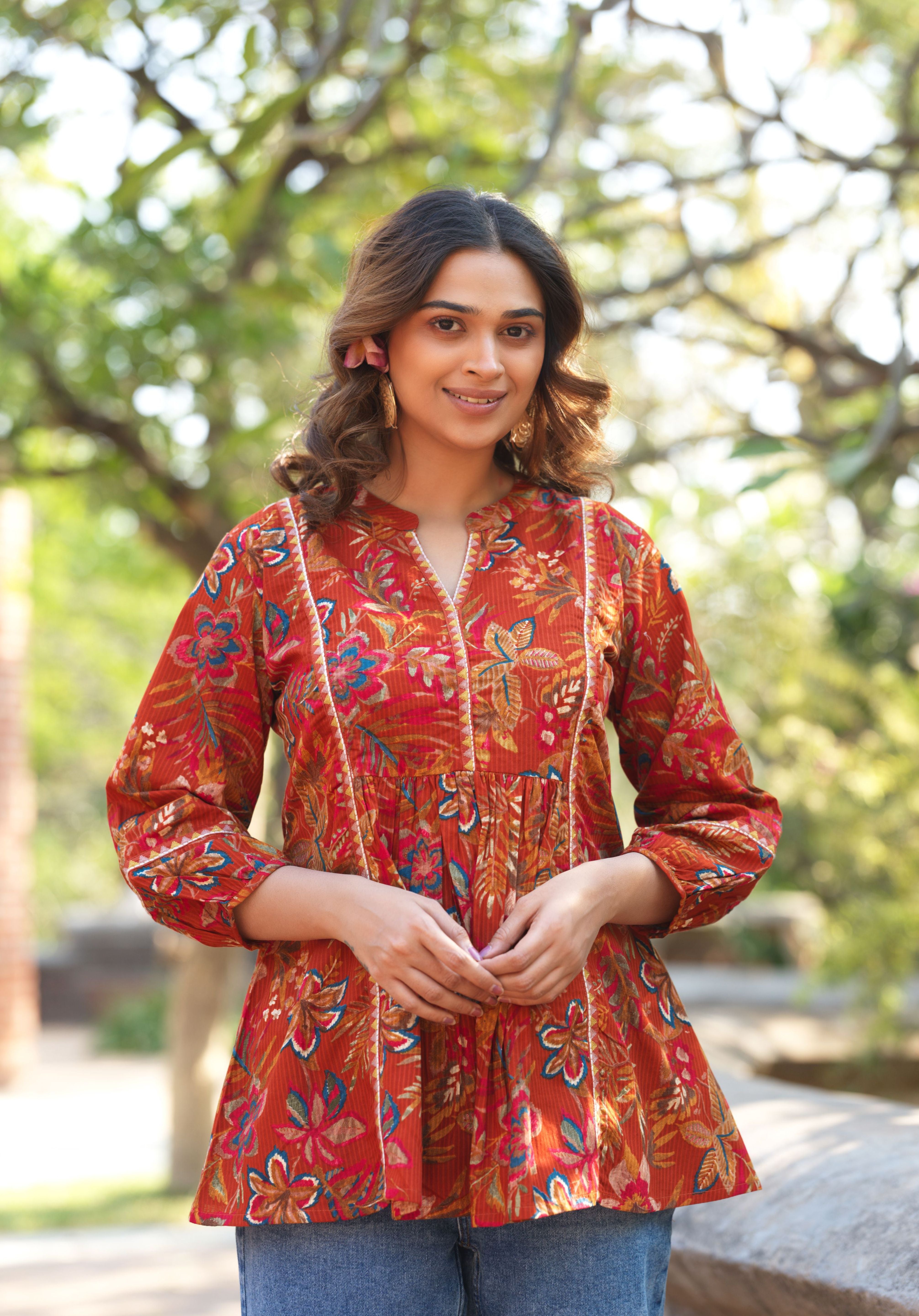 Burnt Orange Aavya Top