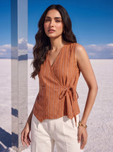 Amber Stripe Wrap Top