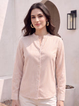 Peach Pinstripe Shirt