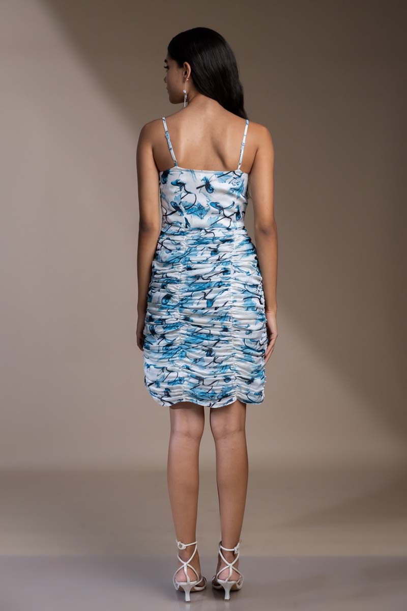 knee length noodle strap dress