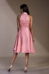 maxi pink knee length dress