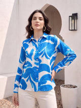 Cobalt Bloom Button Shirt