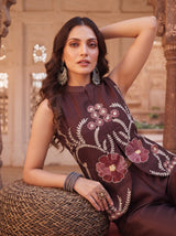 Mahogany Embroidered Co-ord Set