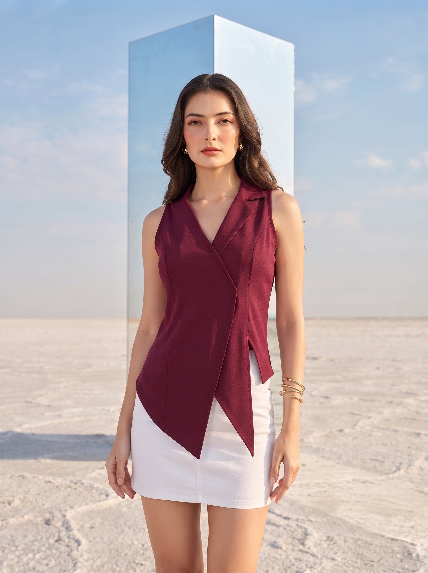 Burgundy Wrap Top
