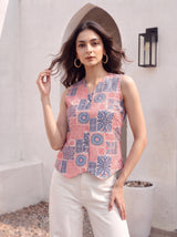 Sunset Geo Sleeveless Top
