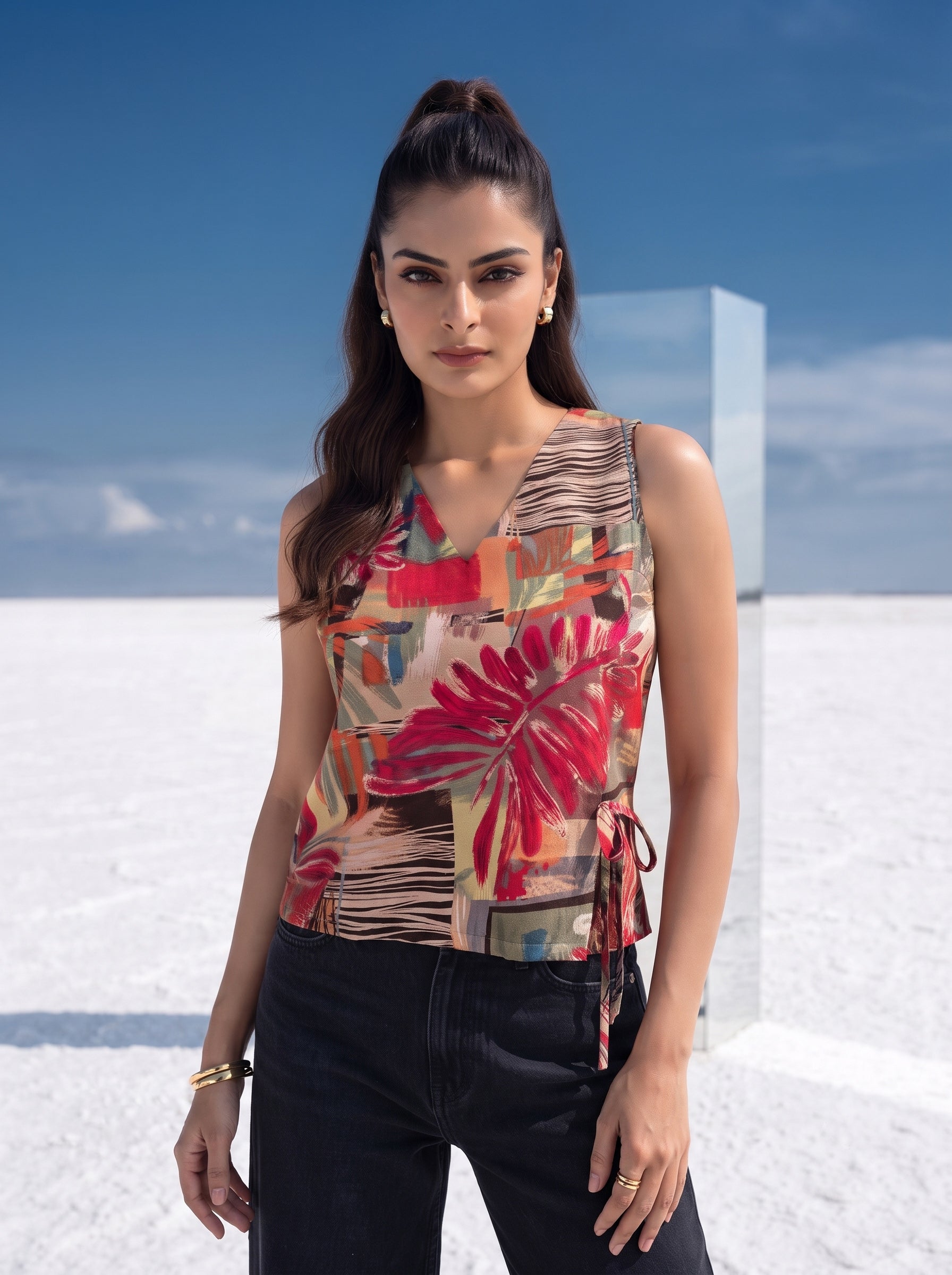 Tropic Oasis Wrap Top