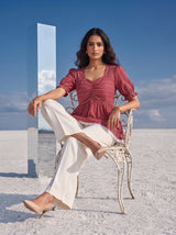 Ruby Stripe Ruffle Top