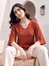 Terracotta Flutter Top