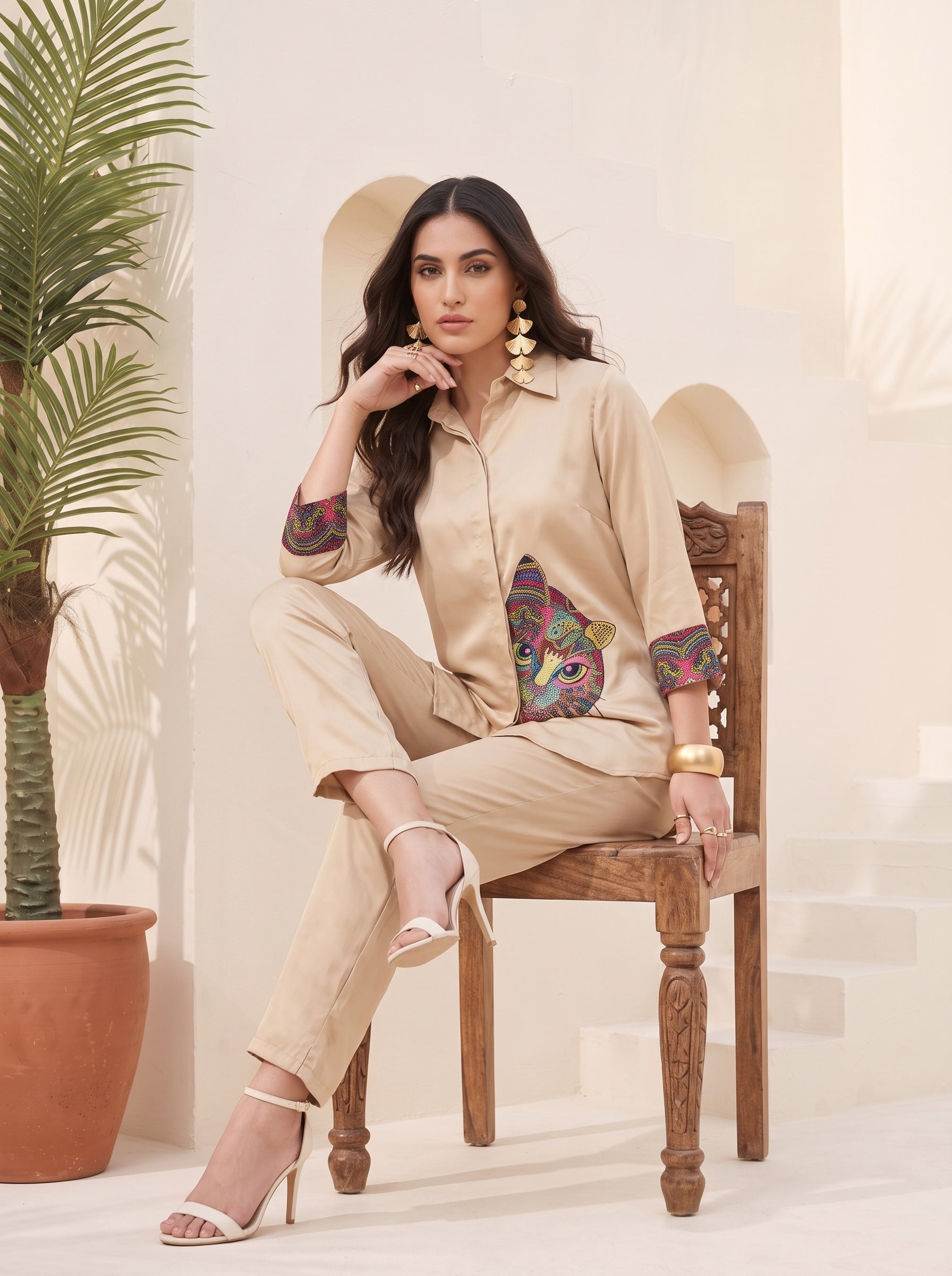Beige Naira Co-ord Set