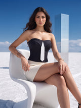 Monochrome Tux Corset Top