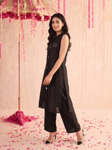 Black Dilruba Kurta Set