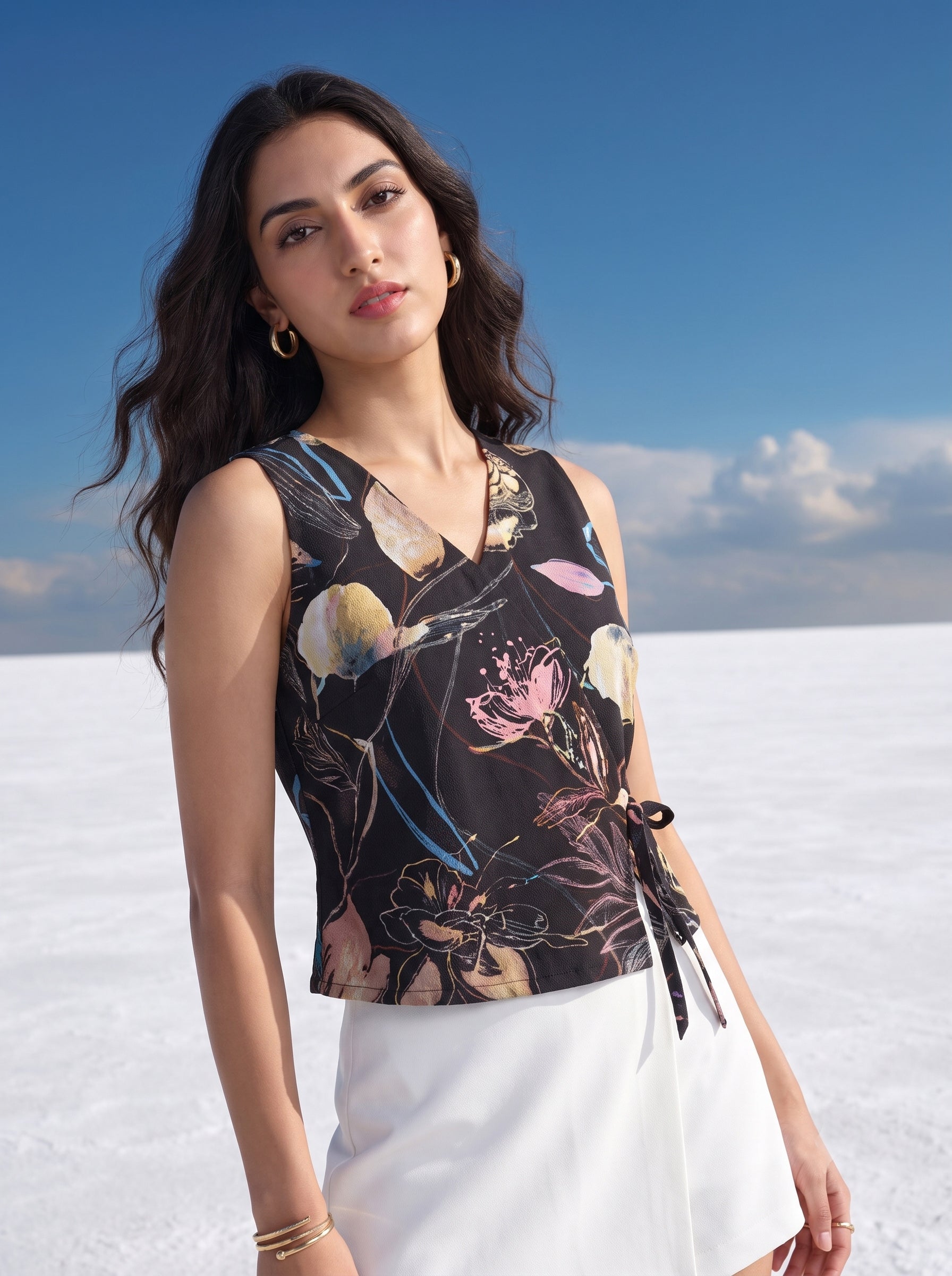 Rayon Noir Botanical Top