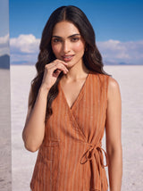Amber Stripe Wrap Top