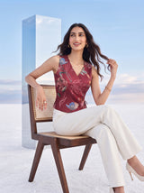 Crimson Meadow Wrap Top
