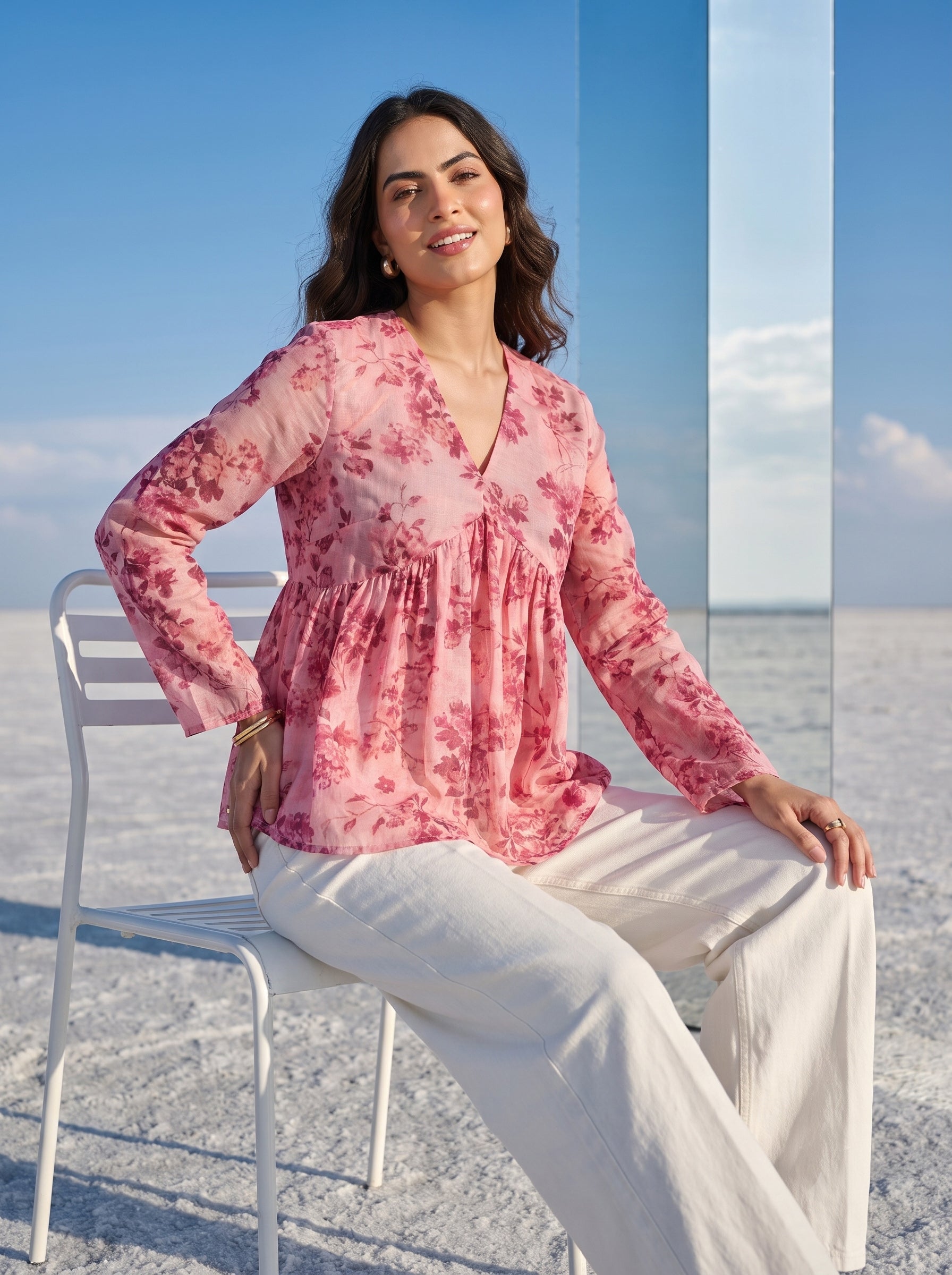 Petal Pink Gathered Blouse