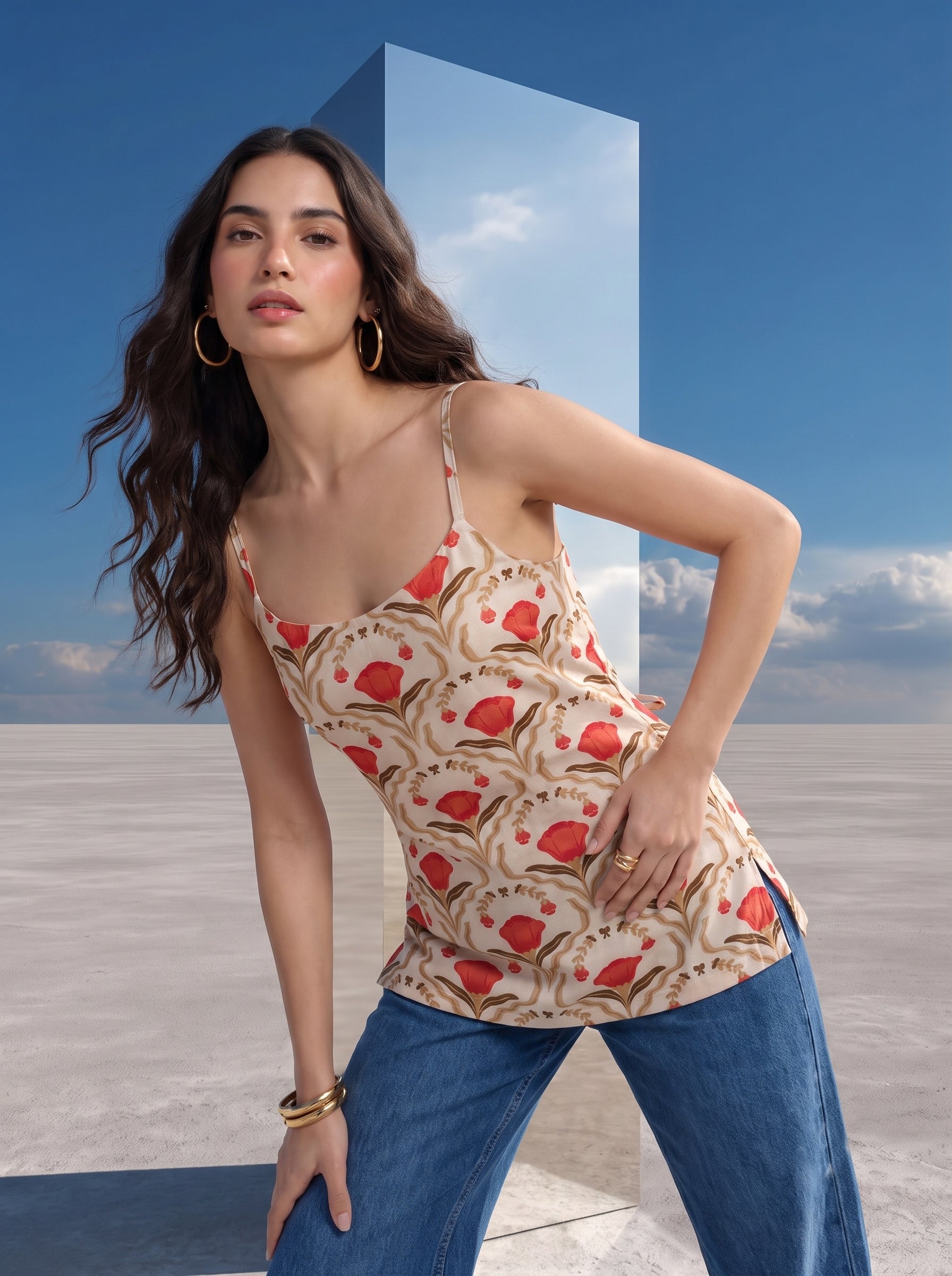 Sienna Bloom Satin Cami