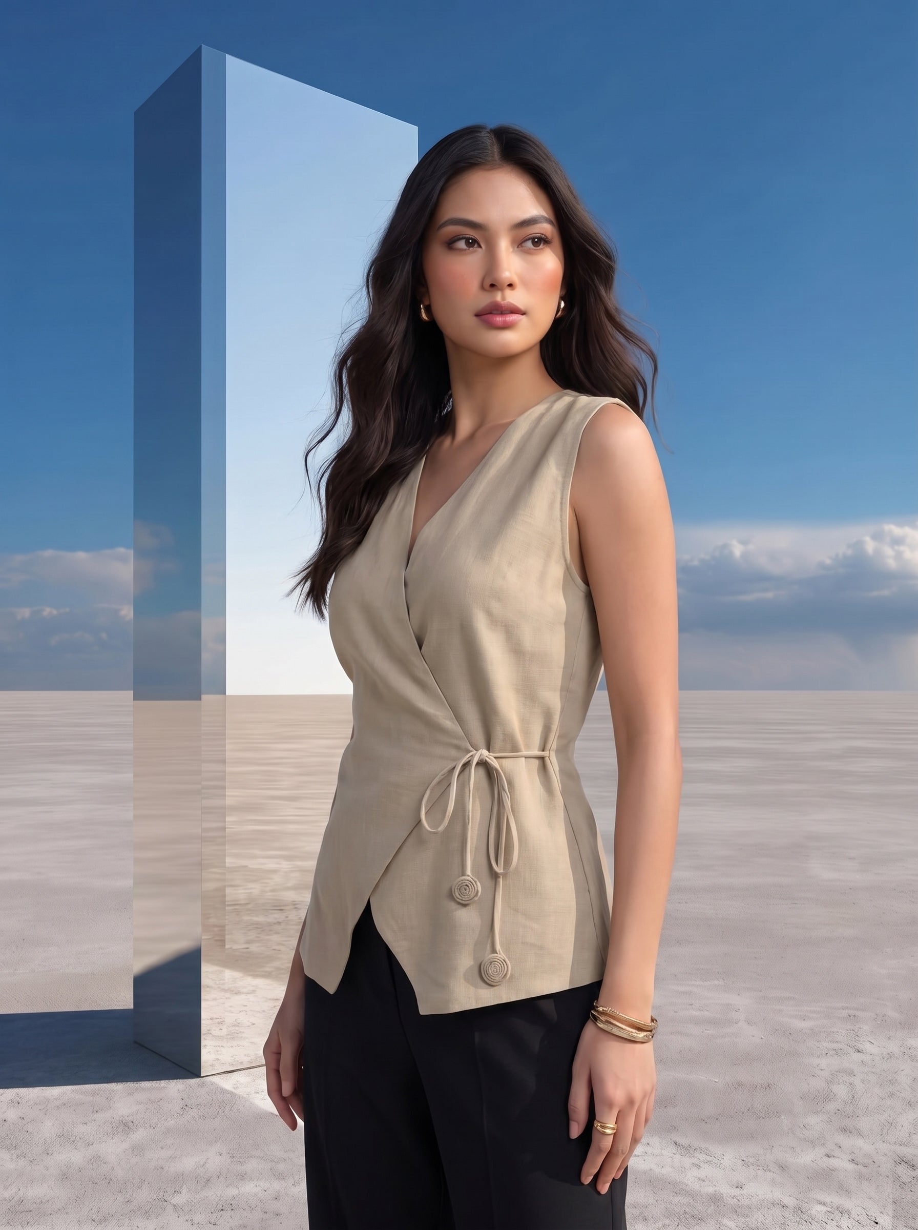 Clean Girl Side-Tie Wrap Top