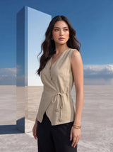 Clean Girl Side-Tie Wrap Top