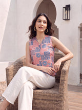 Sunset Geo Sleeveless Top