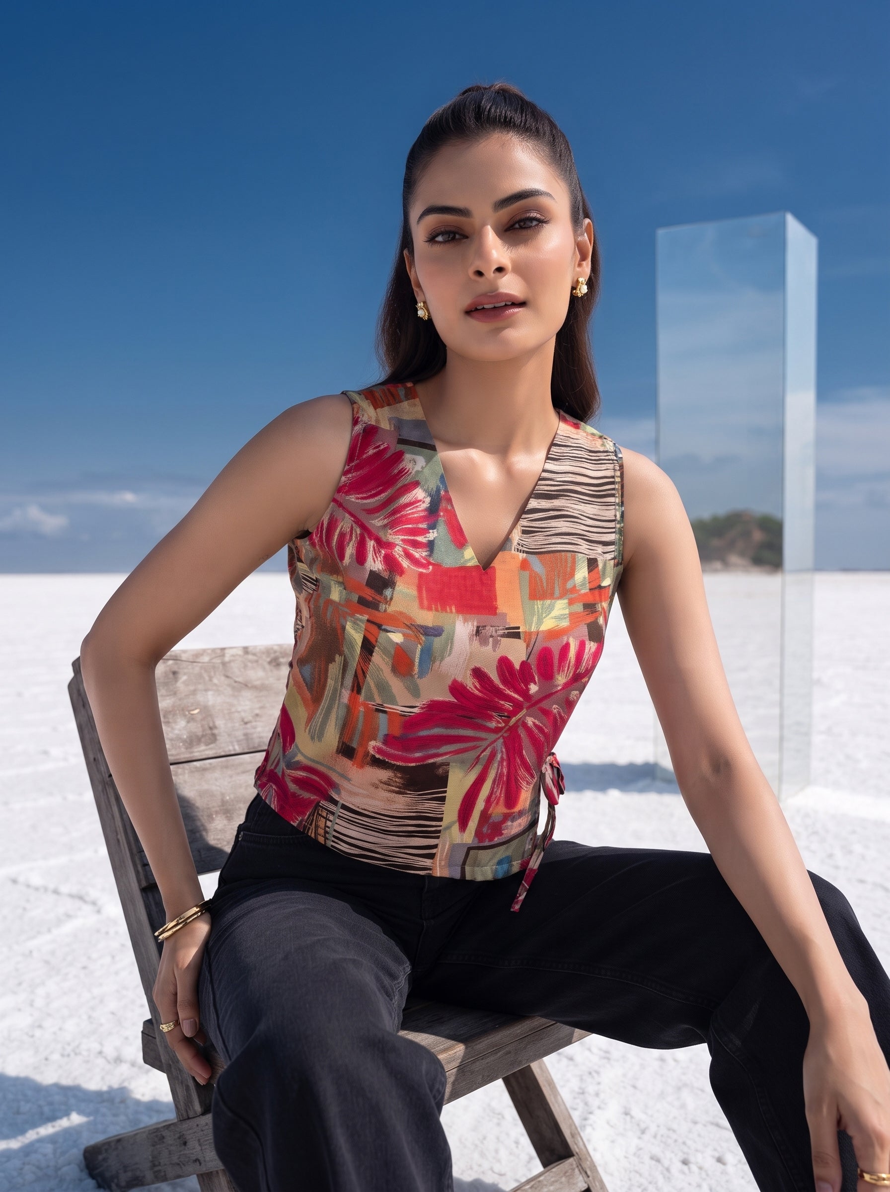 Tropic Oasis Wrap Top