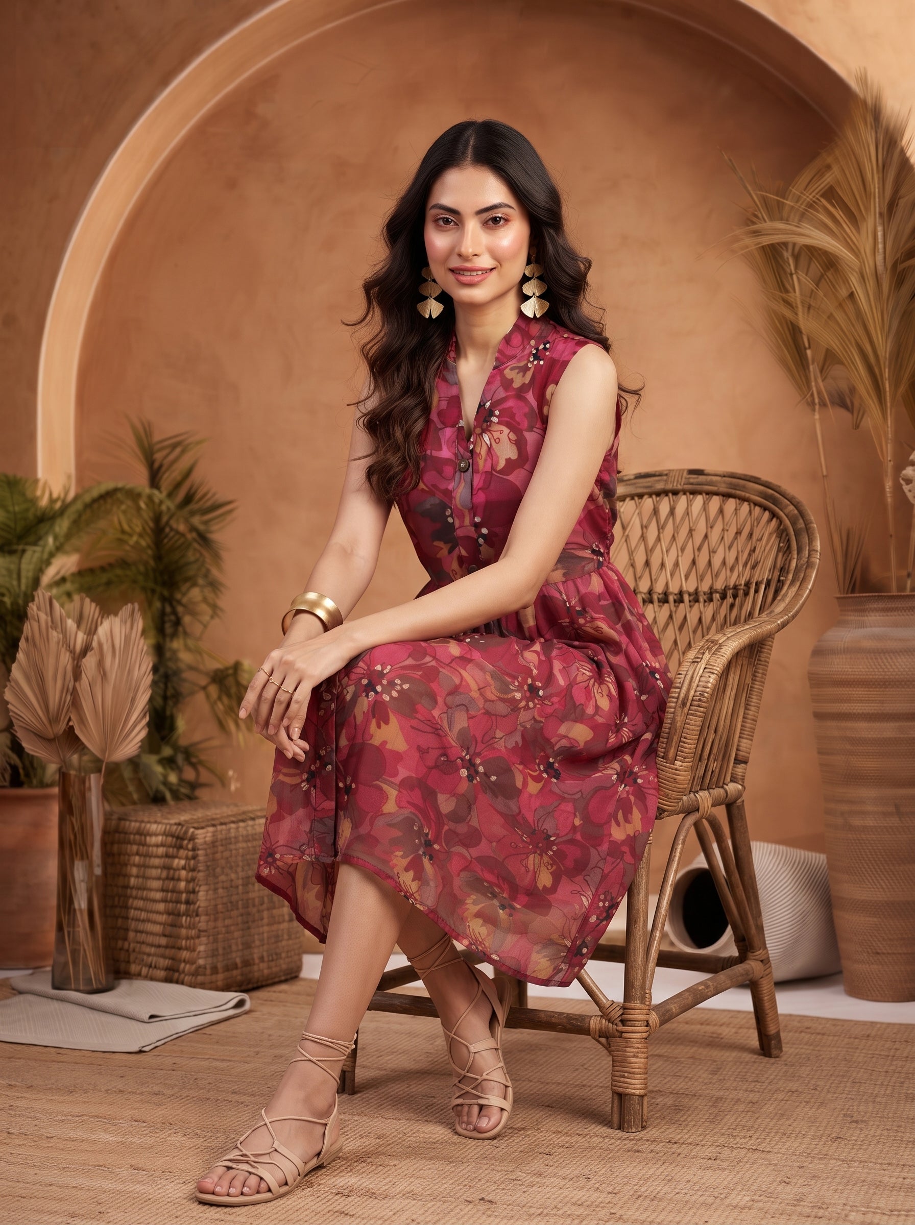 Maroon Faye Dress