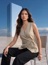 Clean Girl Side-Tie Wrap Top