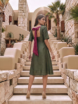 Olive Sweetheart-Neck Dress