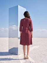 Polka Dot Diva Berry Chic Maroon Dress