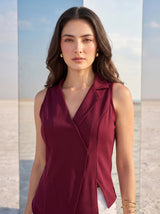 Burgundy Wrap Top