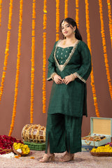 Dastaan Green Three Piece Co Ord Set