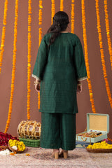 Dastaan Green Three Piece Co Ord Set