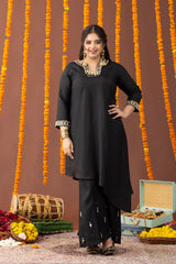 Shabnam Dew Black Co Ord Set with Pearl Embroidery