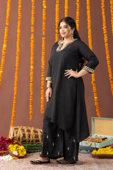 Shabnam Dew Black Co Ord Set with Pearl Embroidery
