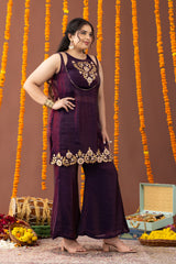 Suroor Plum 3 Piece Co Ord Set