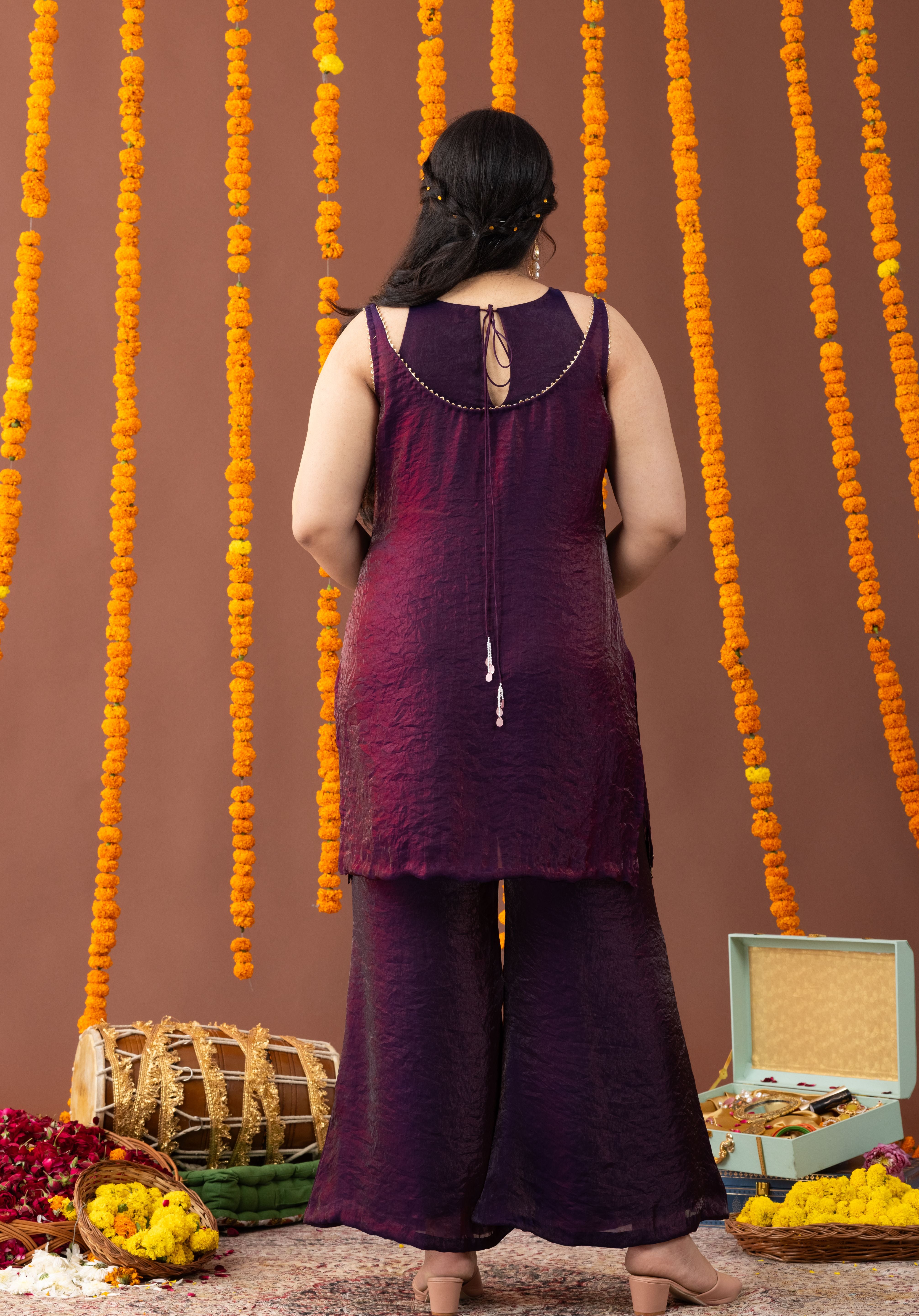 Suroor Plum 3 Piece Co Ord Set