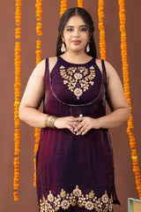 Suroor Plum 3 Piece Co Ord Set