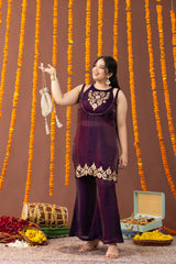 Suroor Plum 3 Piece Co Ord Set