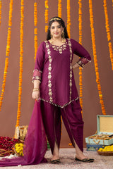 Shehzaad 3 Piece Suit Set with Tulip Pants and Dupatta