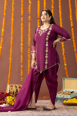 Shehzaad 3 Piece Suit Set with Tulip Pants and Dupatta