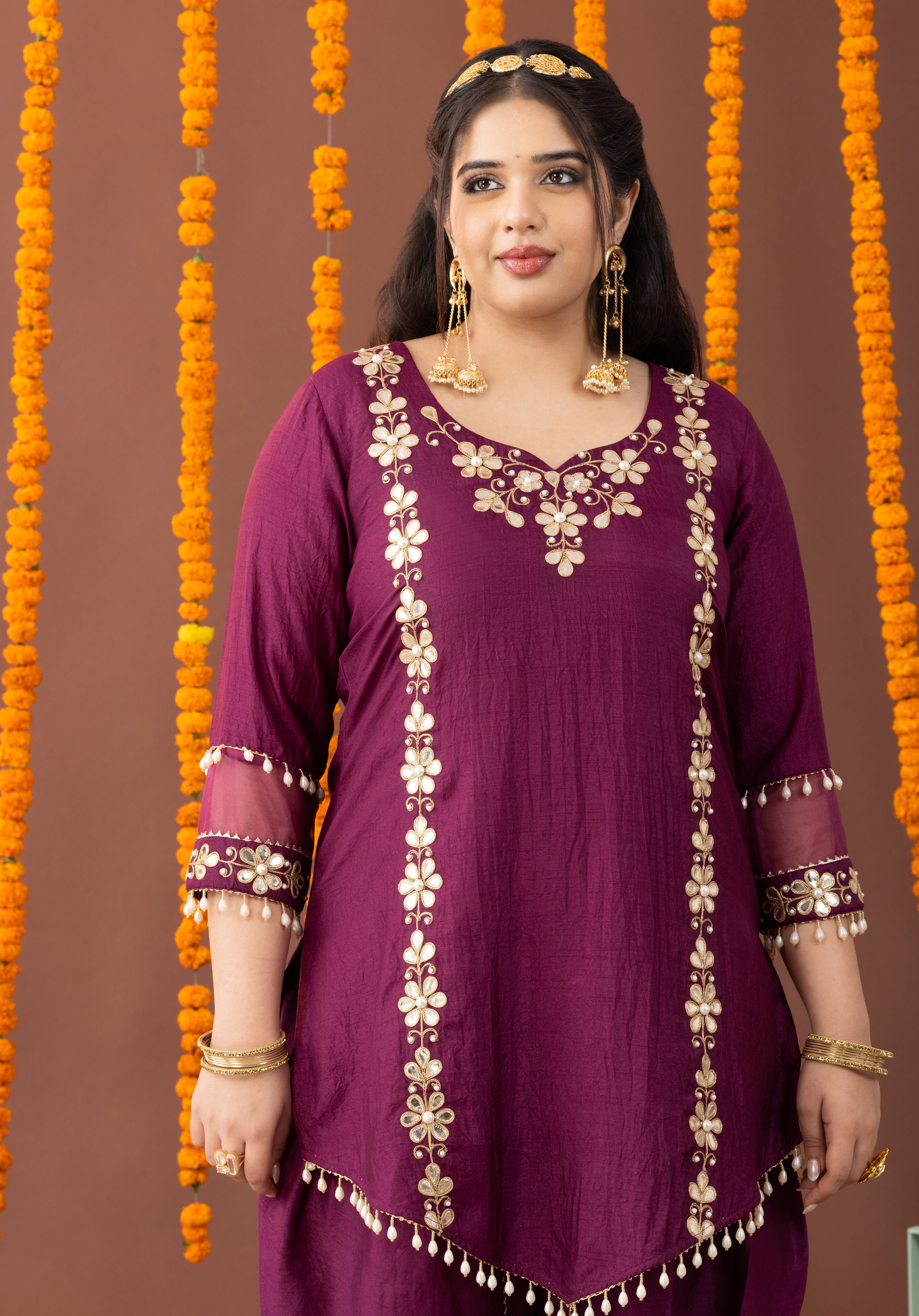 Shehzaad 3 Piece Suit Set with Tulip Pants and Dupatta